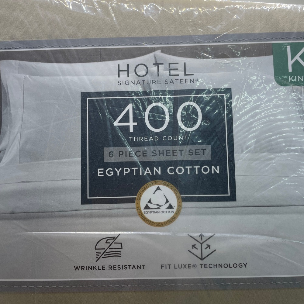 Hotel Signature Sateen Sheet Set K Tan NEW 400 Thread Count 6 Piece